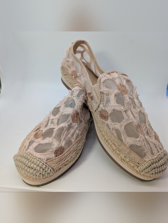 Botkier Shoes - Botkier Blush/Floral Mesh & Sequin Espadrille Slip-Ons Size 8M